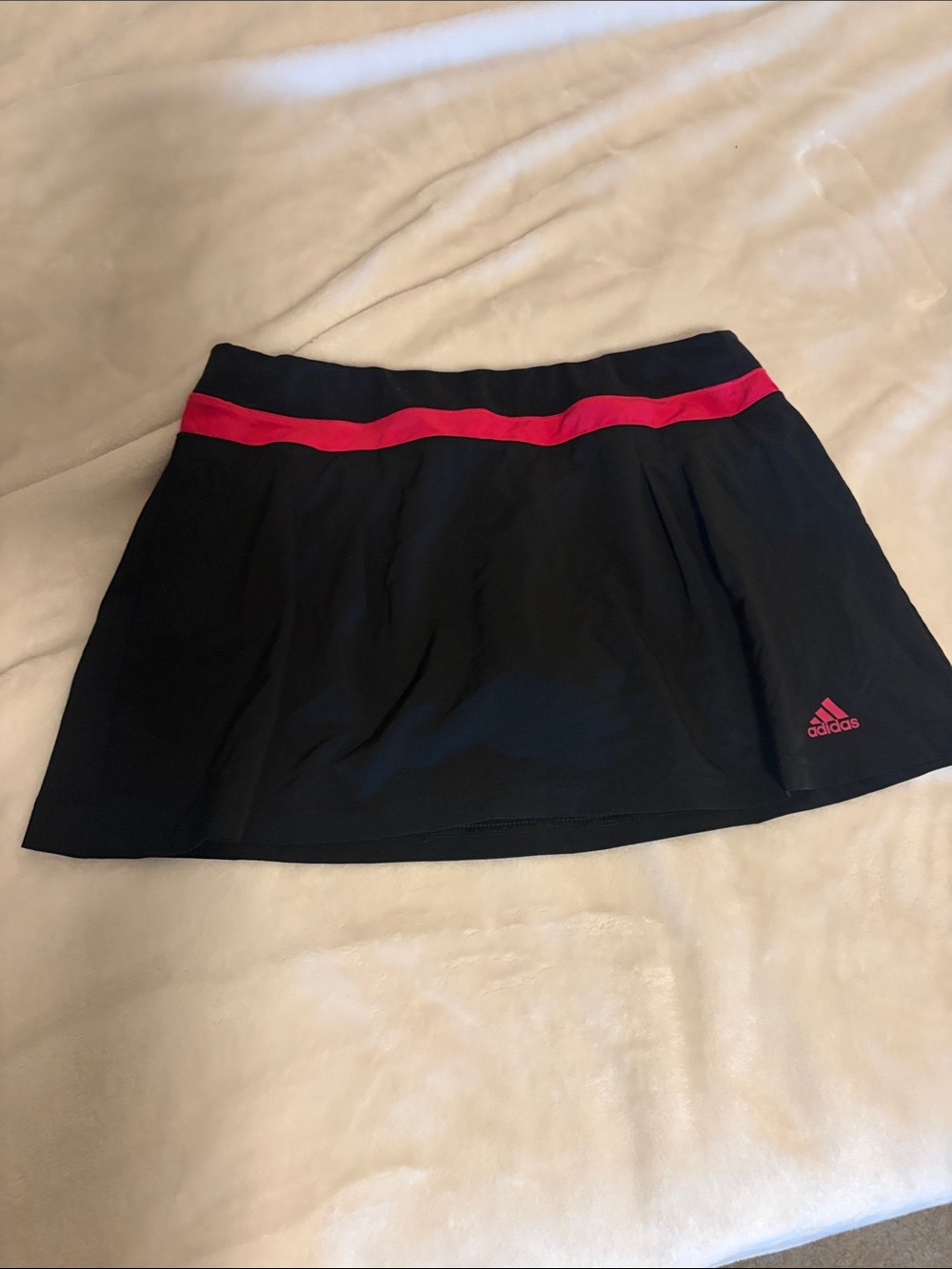 adidas Black Tennis Skirt with Pink Band